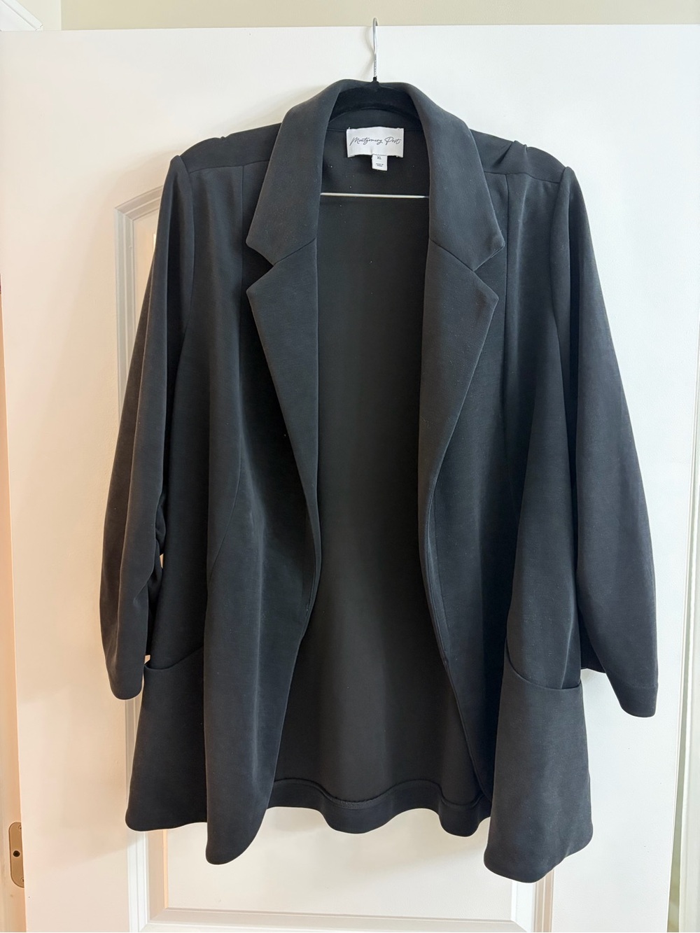 Open-Front Black Blazer Jacket by Anthropologie